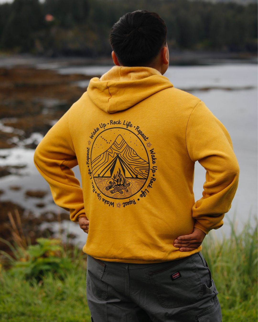 camping hoodie Campfire Nights Full-Zip Hoodie Heather Mustard / 2XL